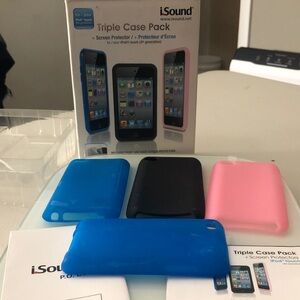 Triple Case Pack for iPod Touch - Blue, Black, Pink